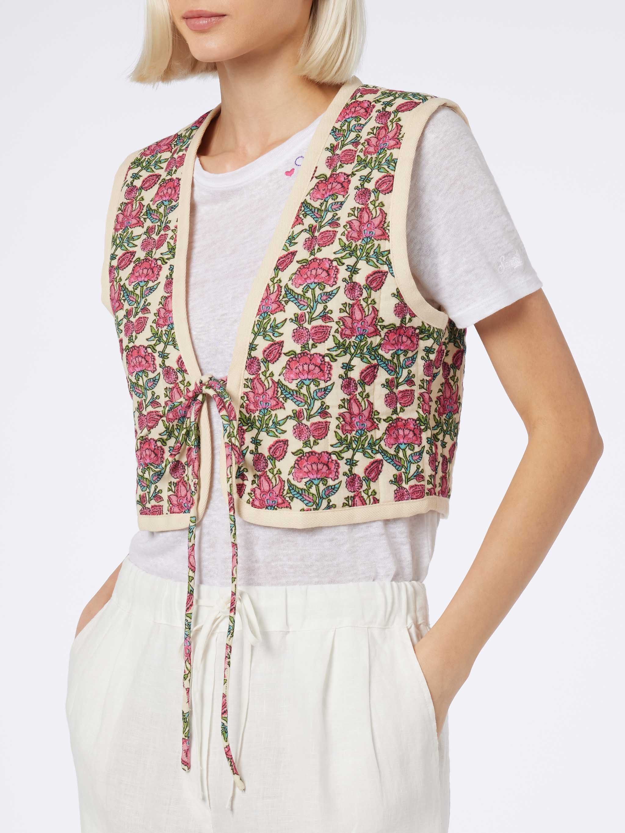 Shilo padded floral print vest - Image 2