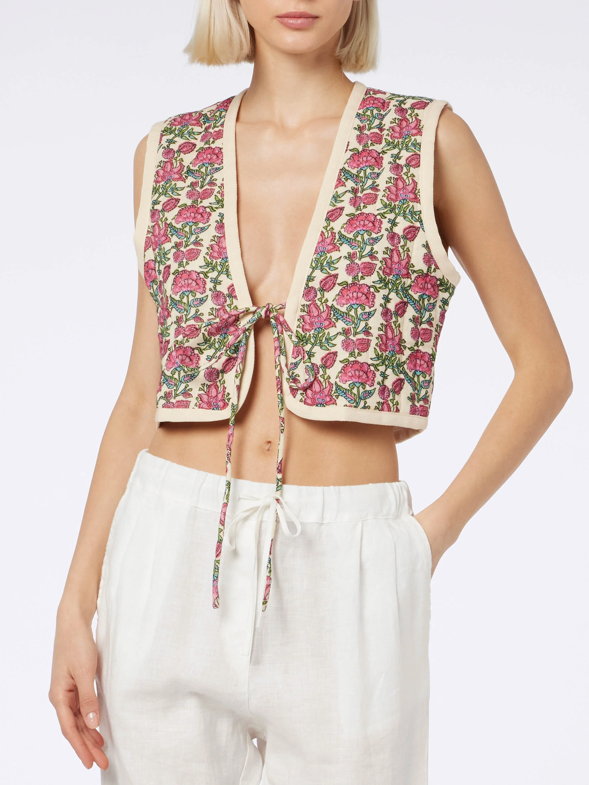 Shilo padded floral print vest - Image 3