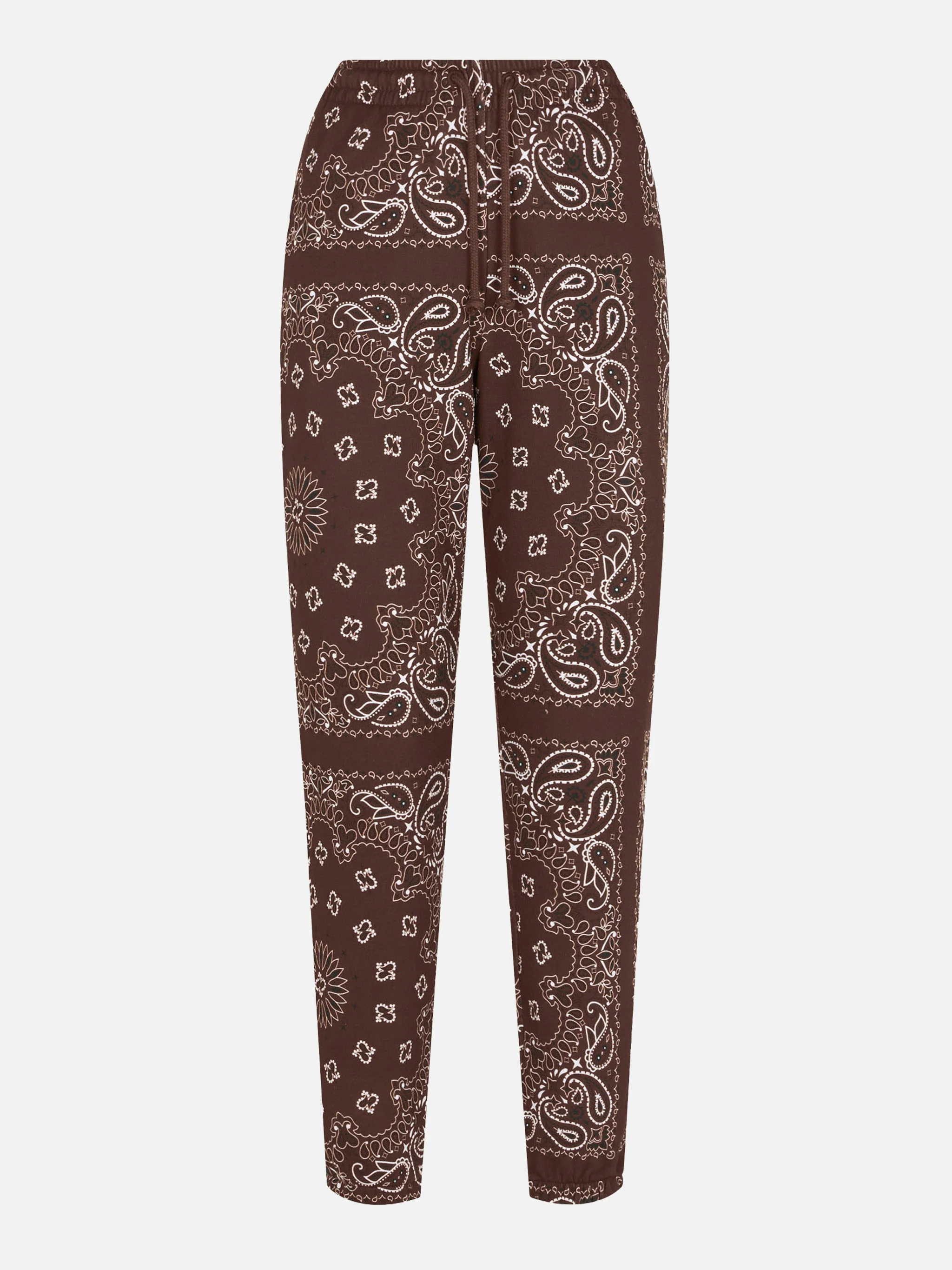 Feece cotton pants Odalys with brown bandana print