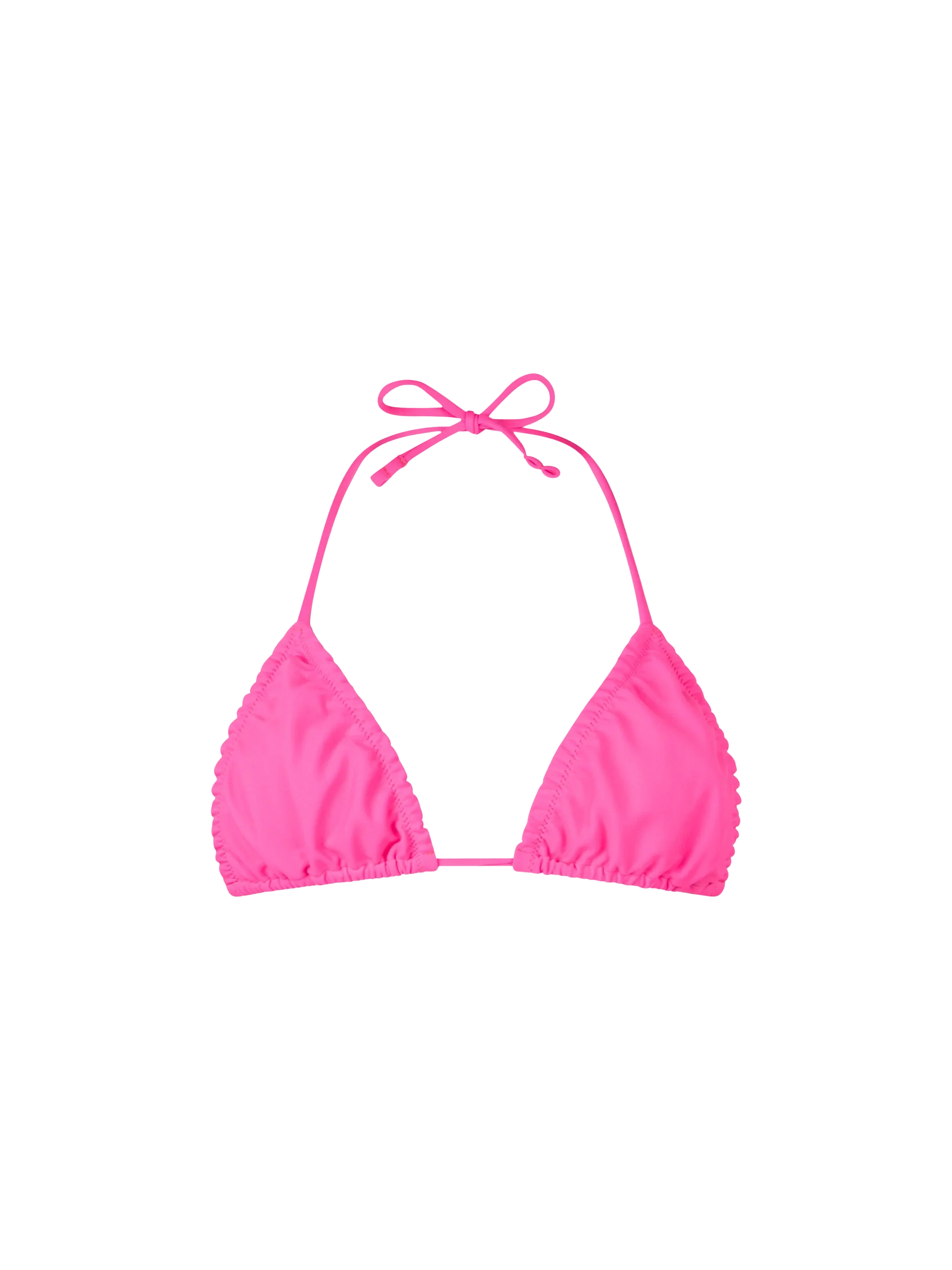 Fluo pink Nilly solid color triangle bikini top