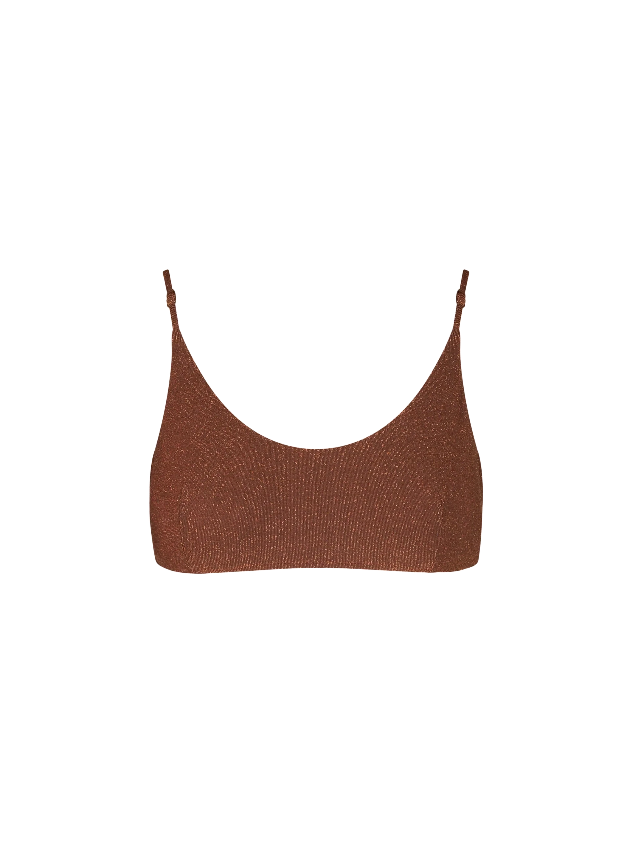 Brown lurex Judy bralette bikini top