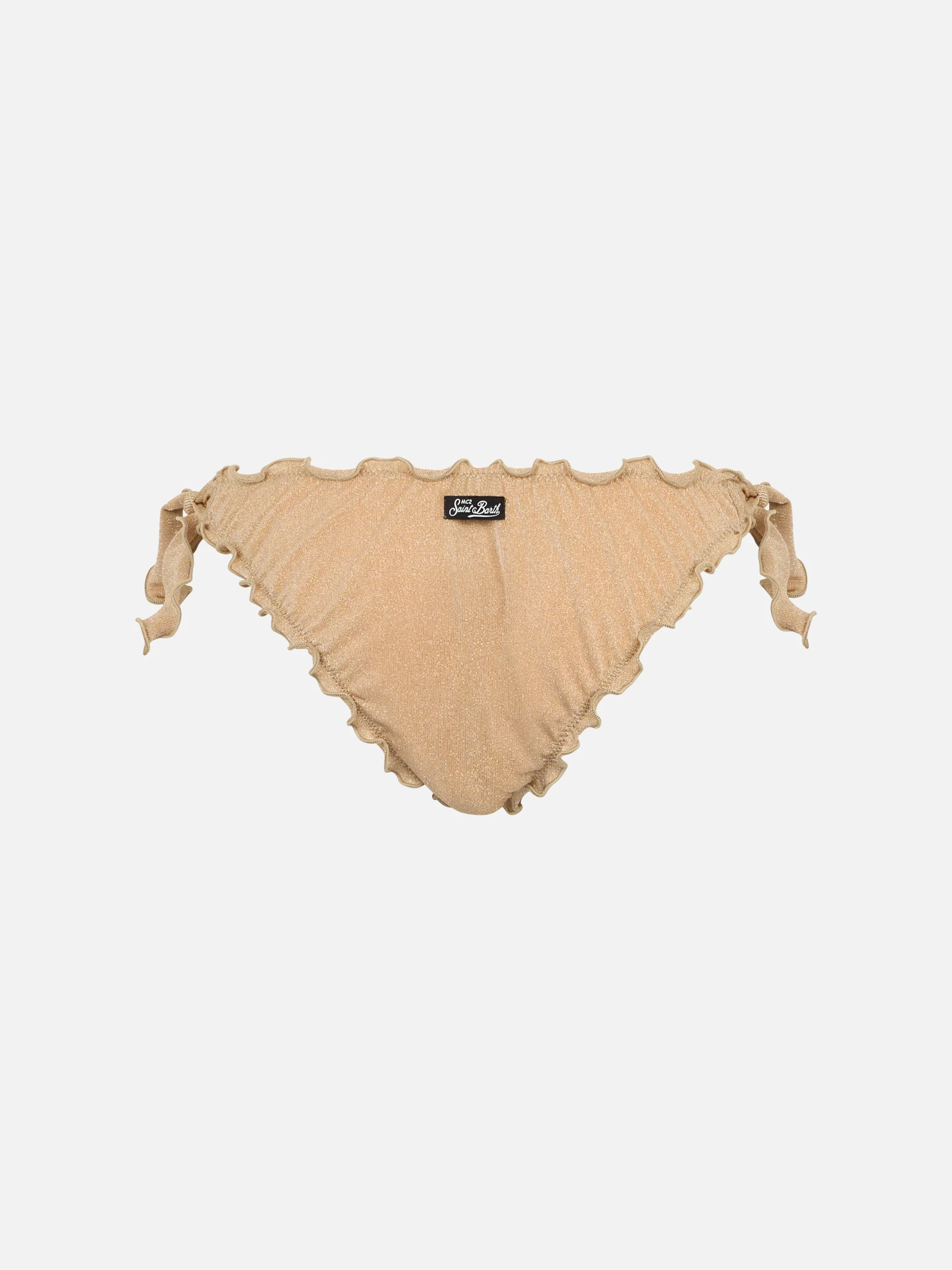 Woman gold lurex classic swim briefs Moon - Image 2