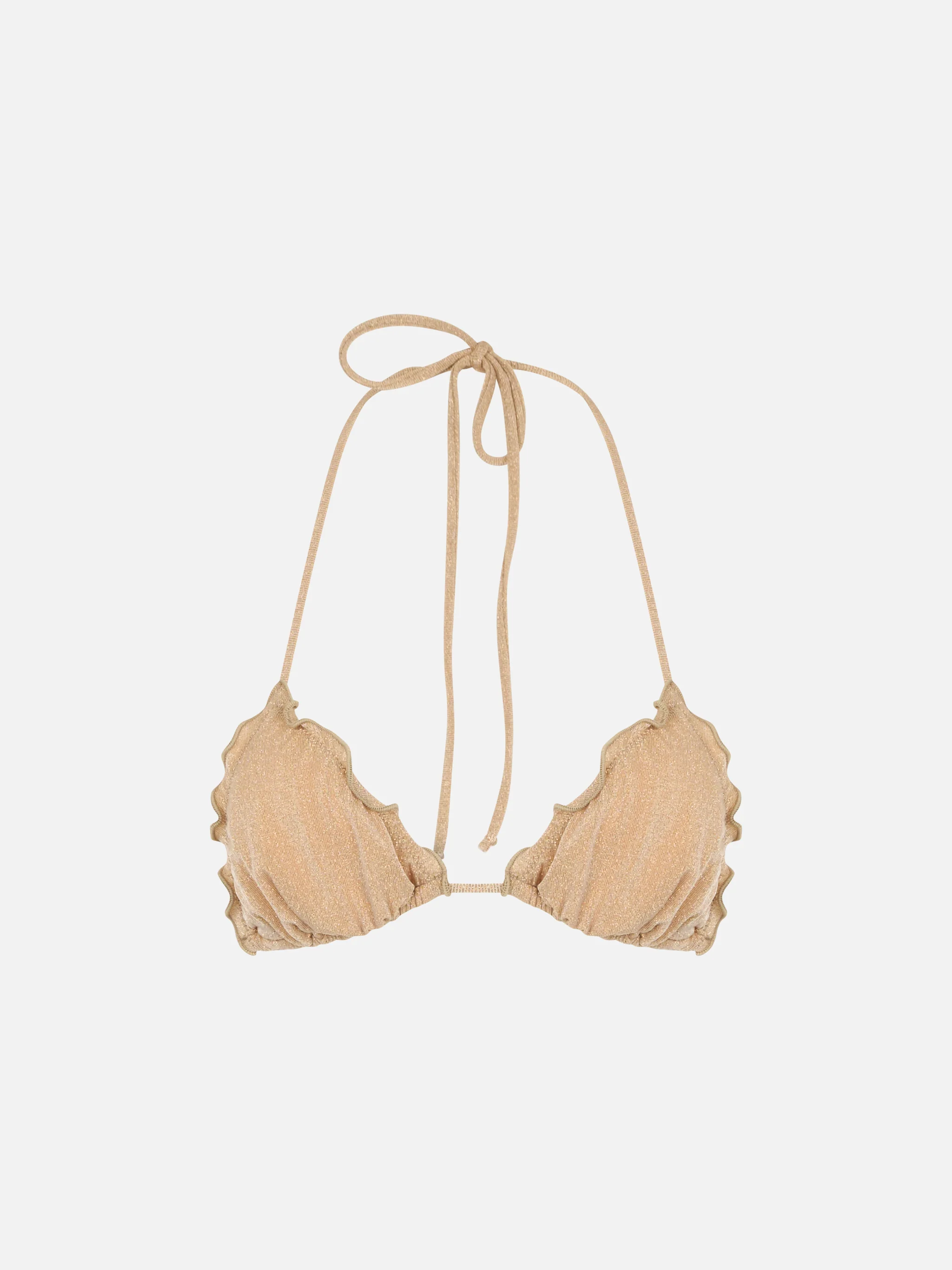 Woman gold lurex classic triangle beach top Sagittarius