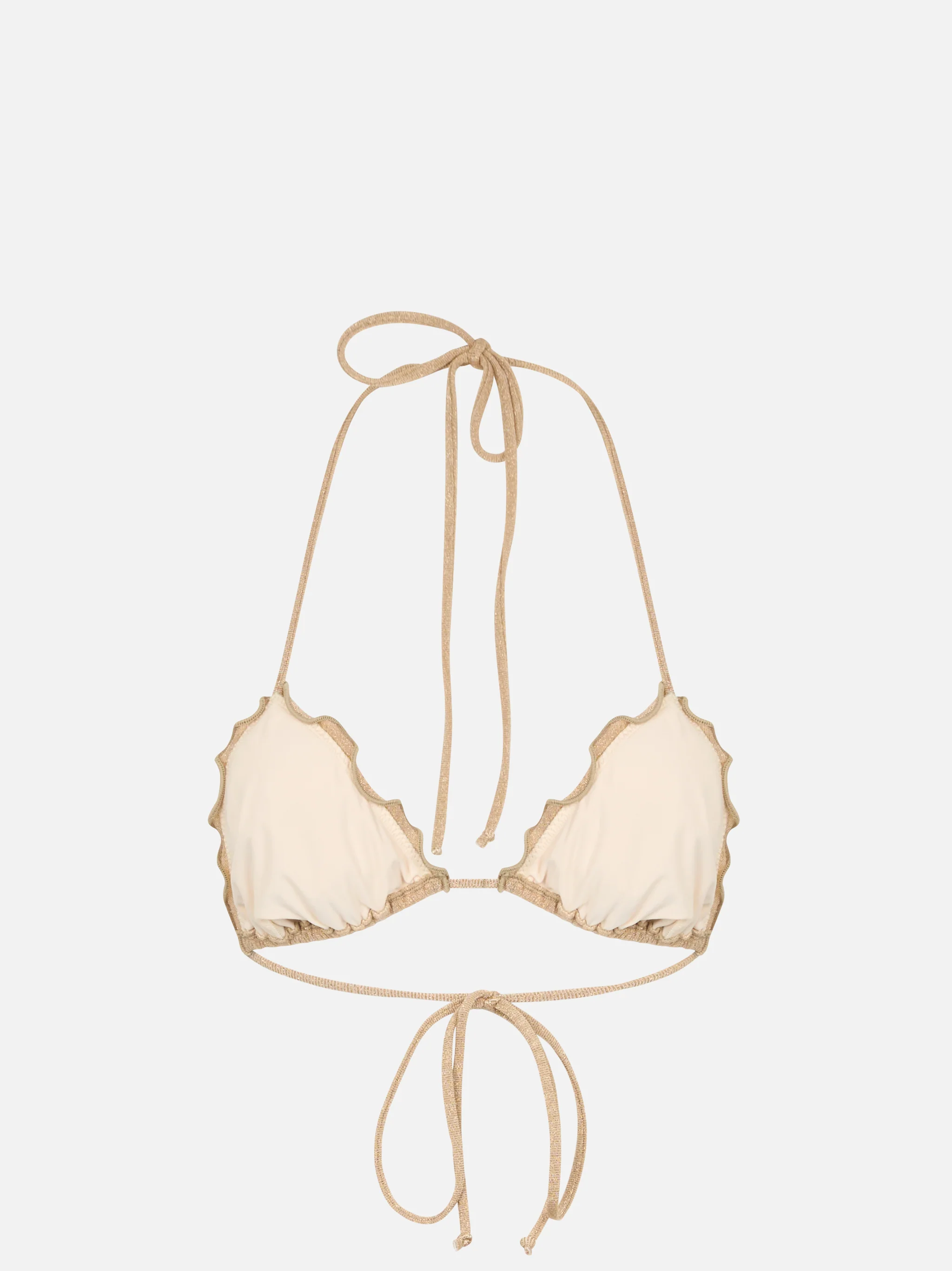 Woman gold lurex classic triangle beach top Sagittarius - Image 2