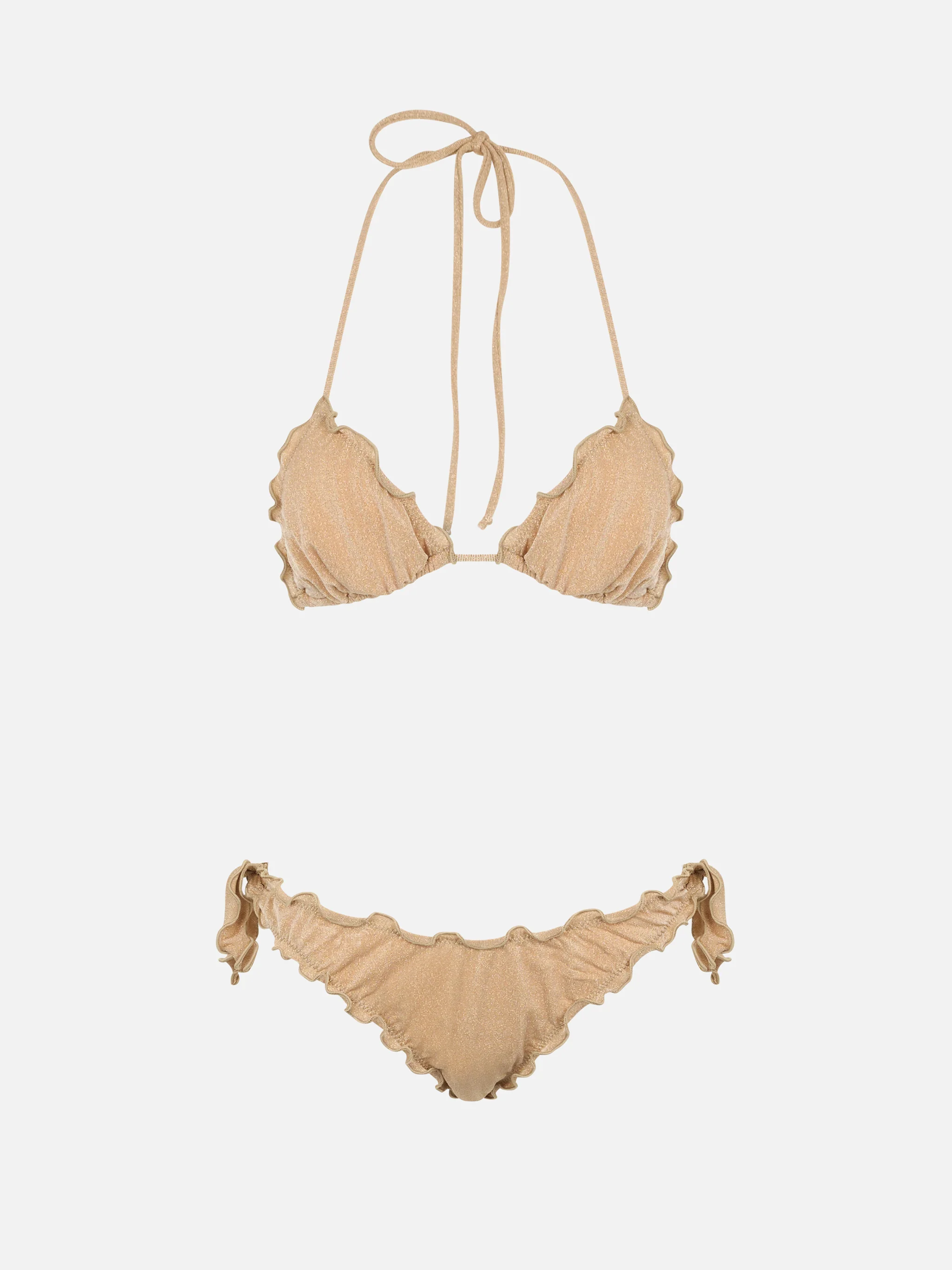 Woman gold lurex classic triangle bikini Sagittarius Moon