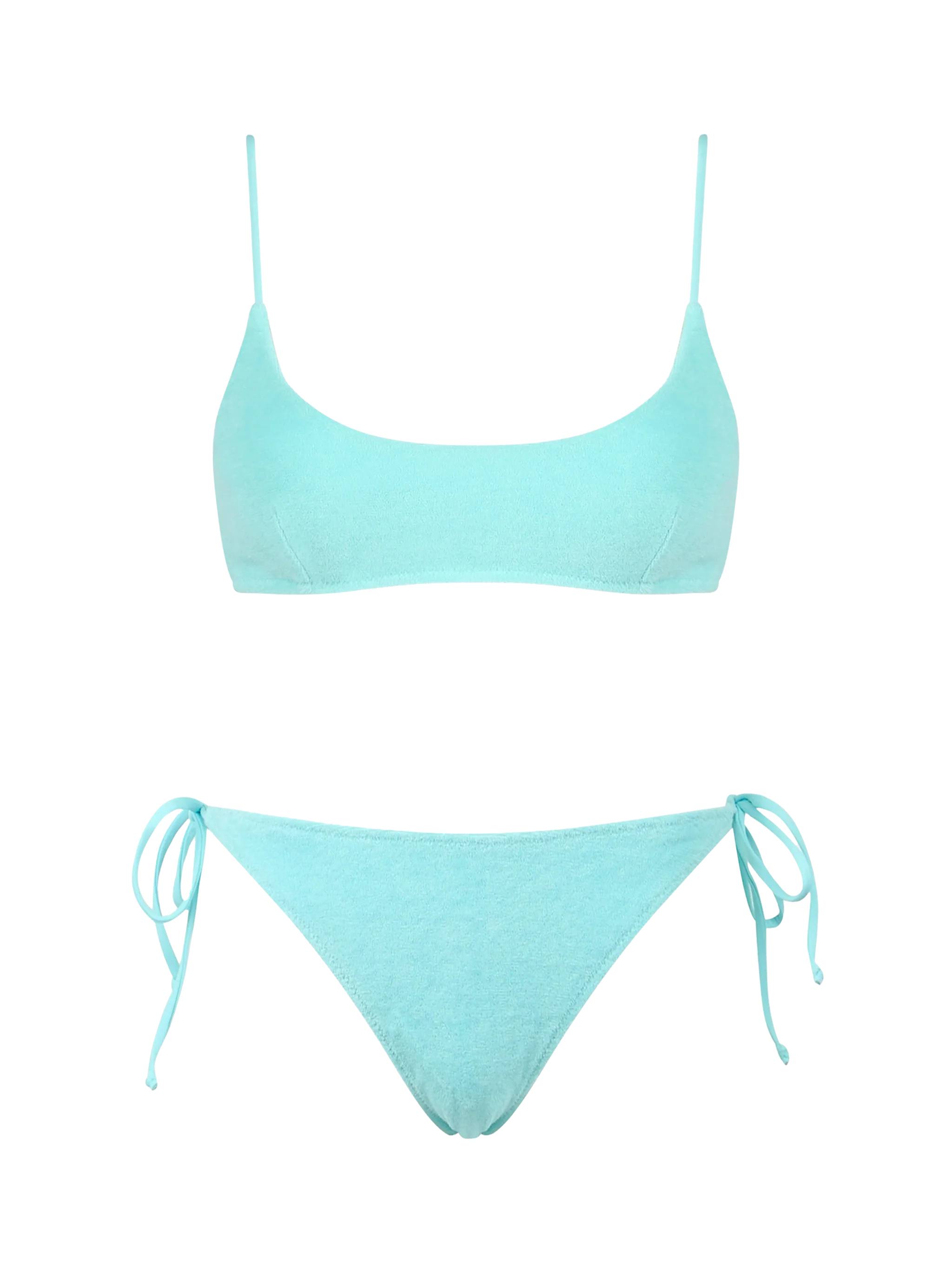 Judy Virgo green terry bralette bikini