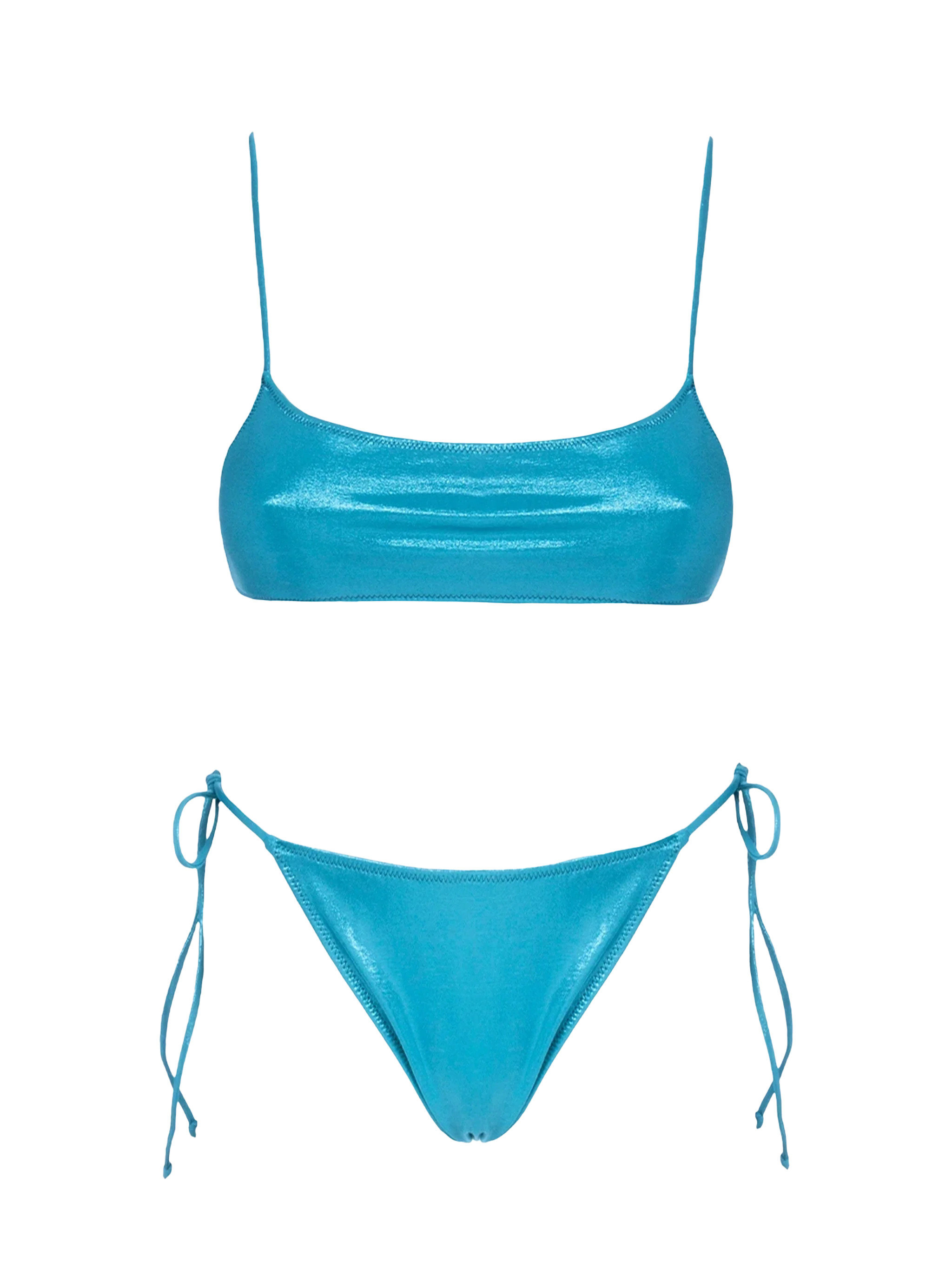 Sadie Marielle teal lamina bralette bikini