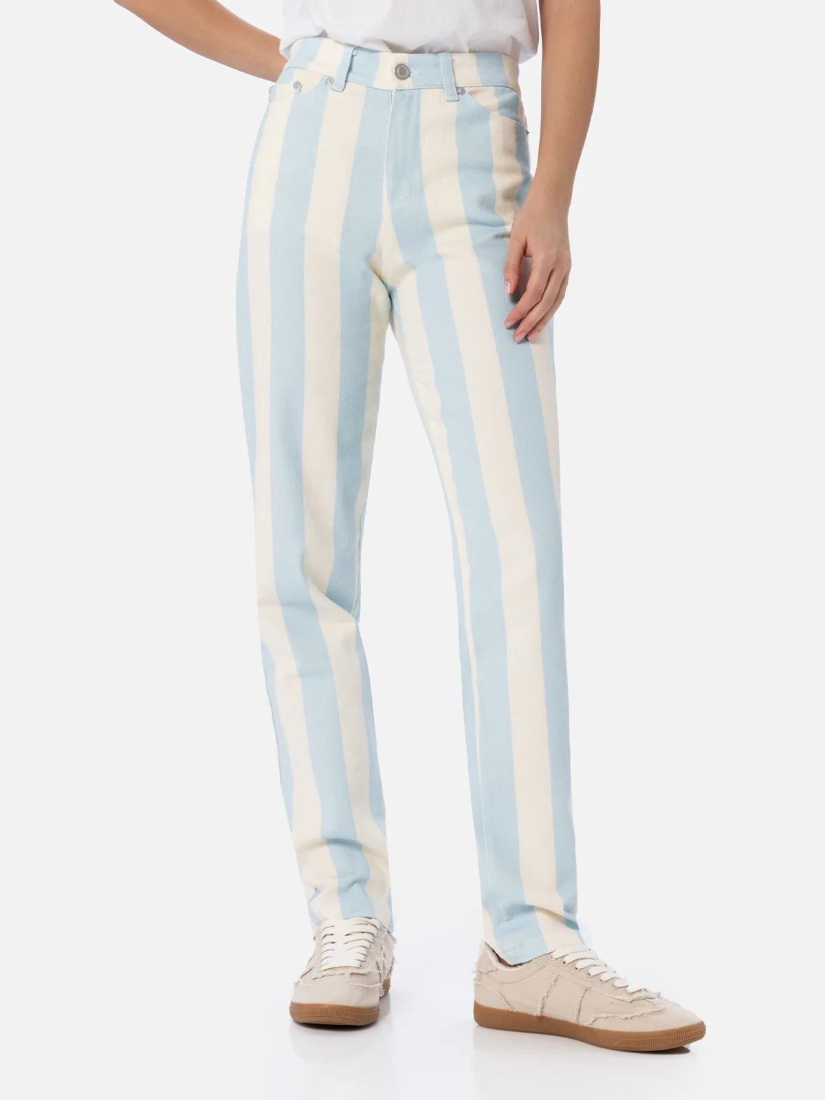 Belleville light blue striped denim pants