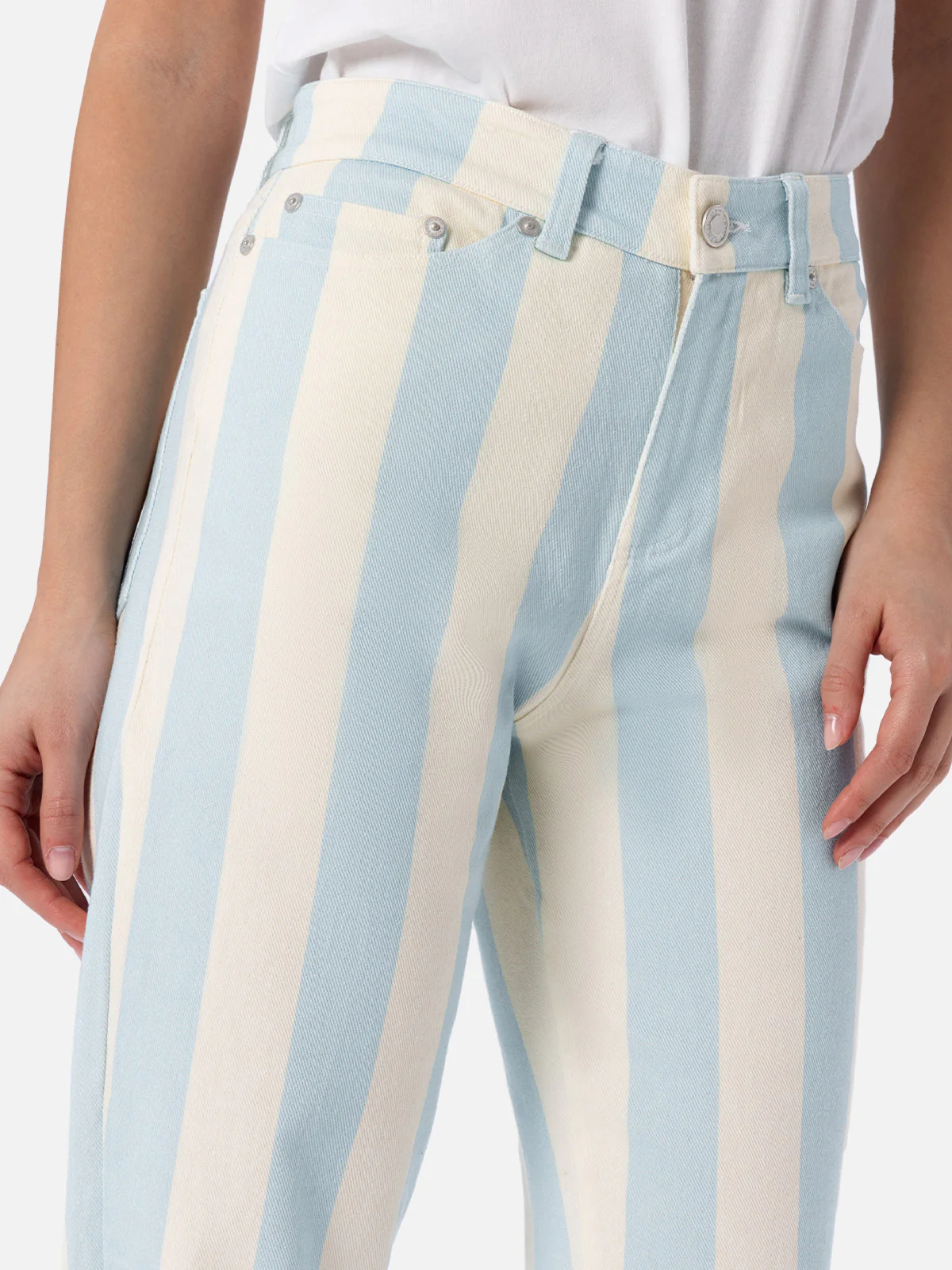 Belleville light blue striped denim pants - Image 2