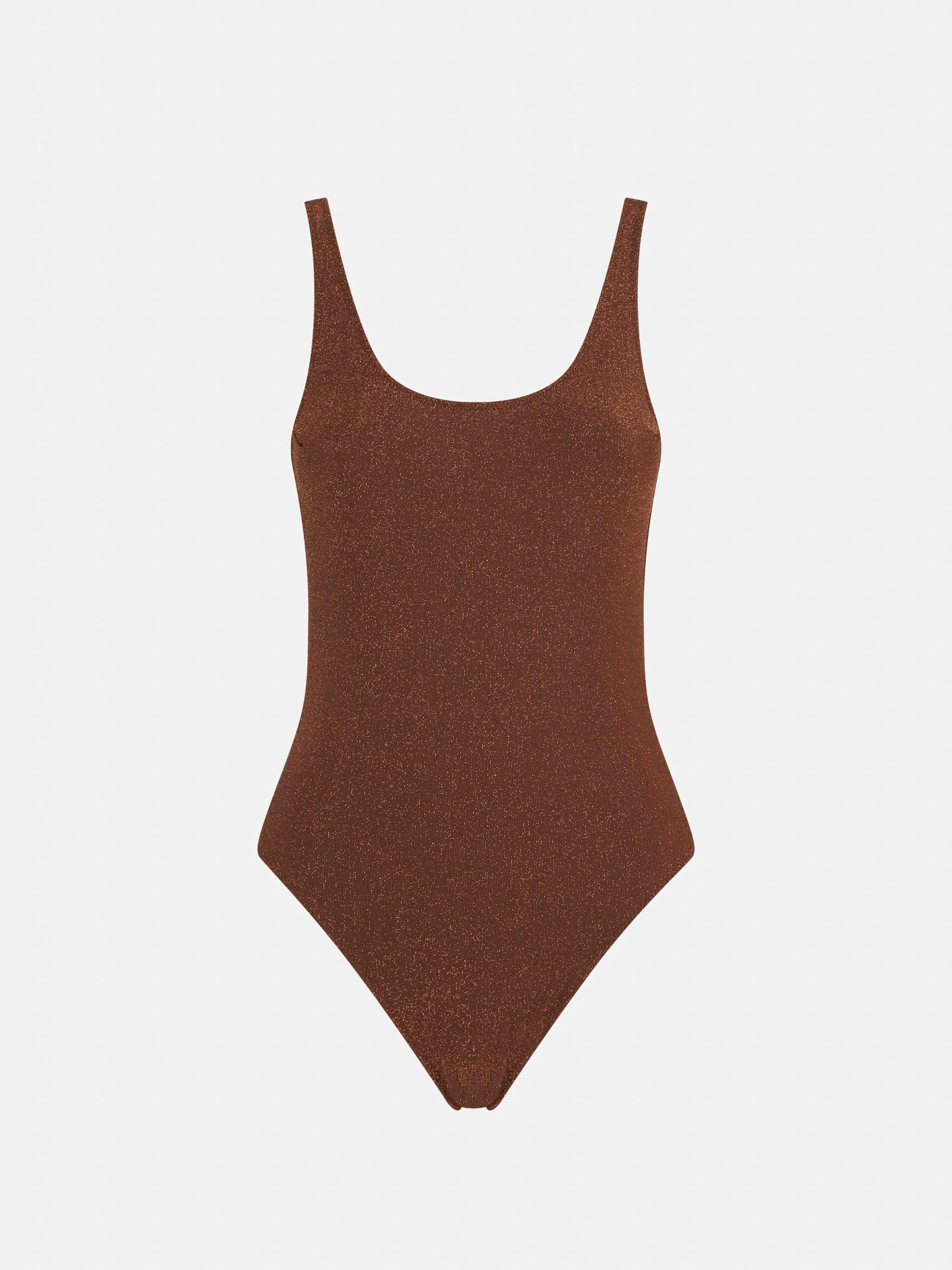 Brown lurex Lora one-piece swimsuit