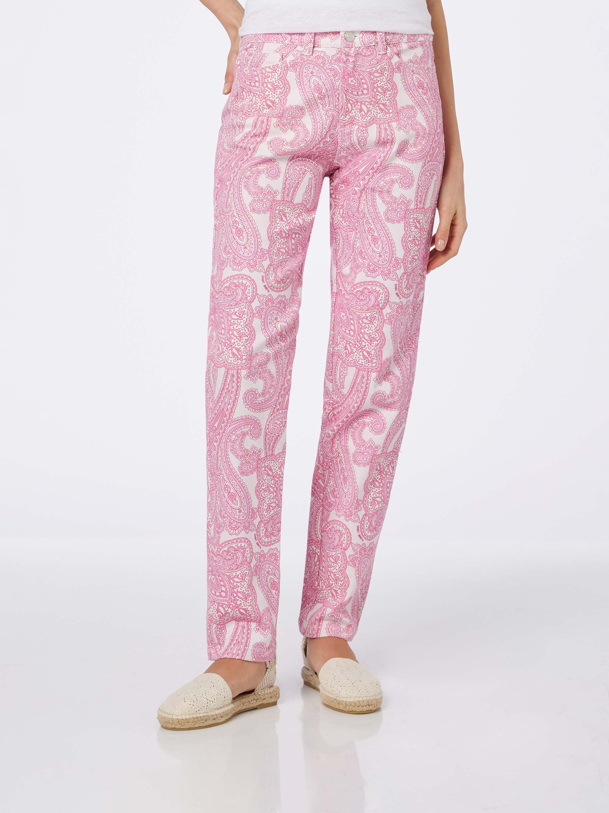 Pink paisley Belleville denim pants