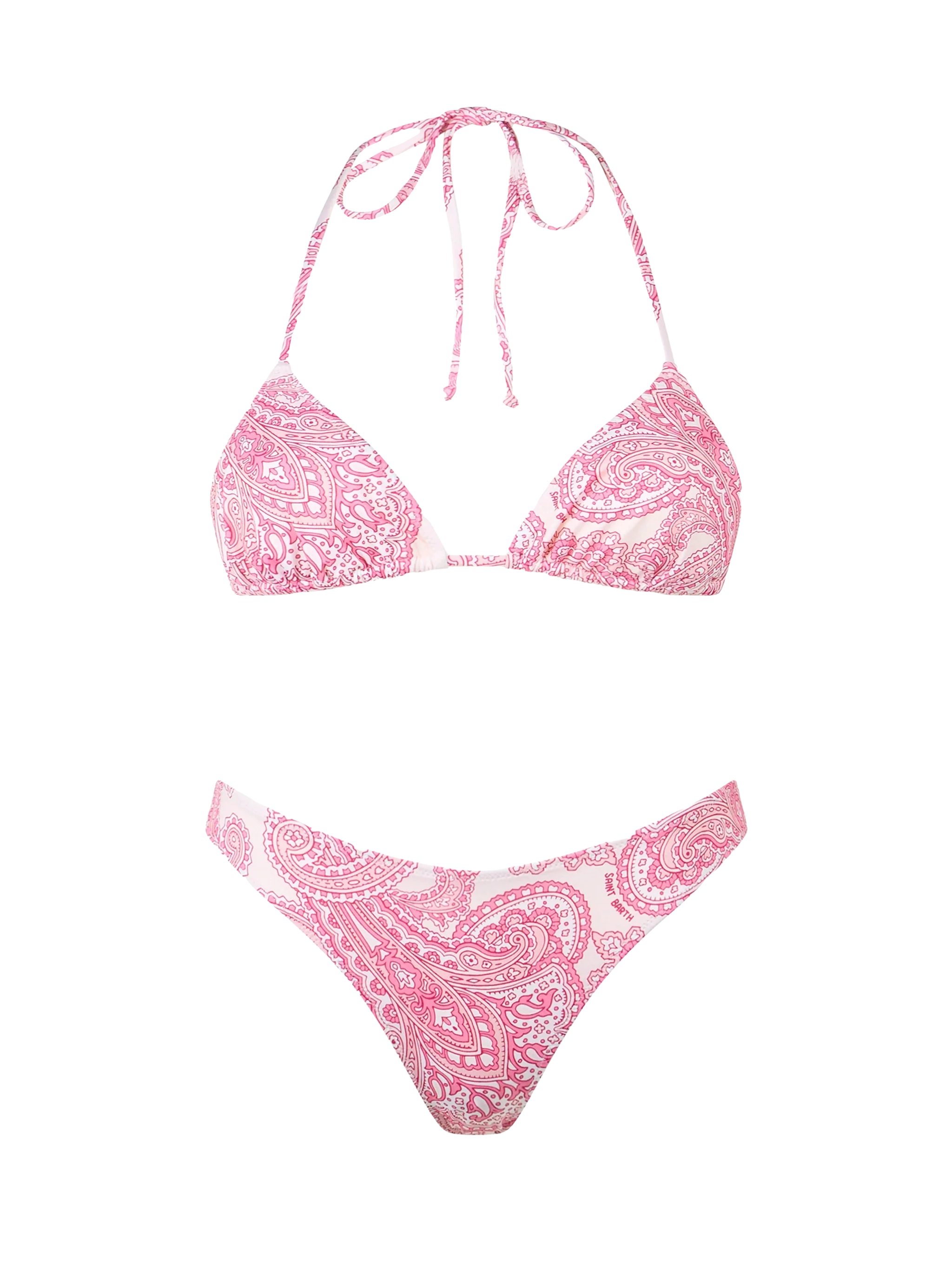 Leah Lido pink paisley triangle bikini