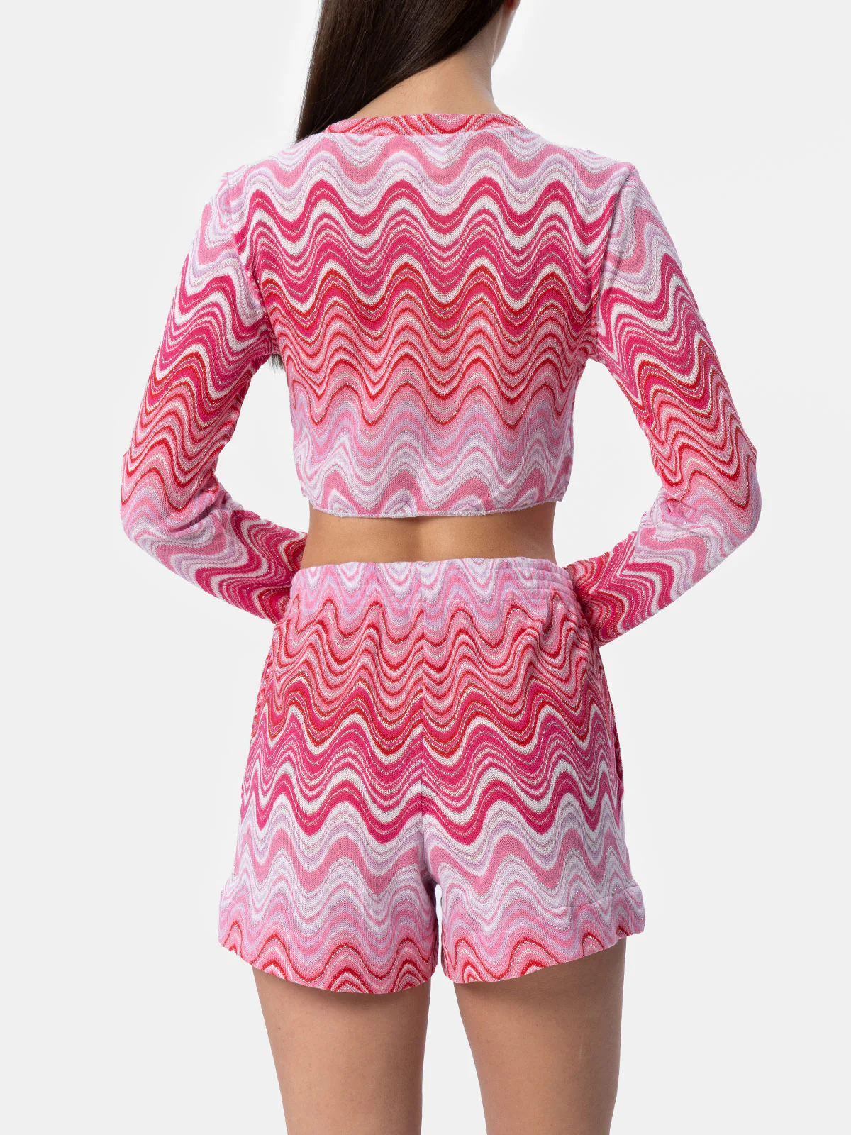 Woman raschel knit cropped t-shirt Siviglia - Image 2