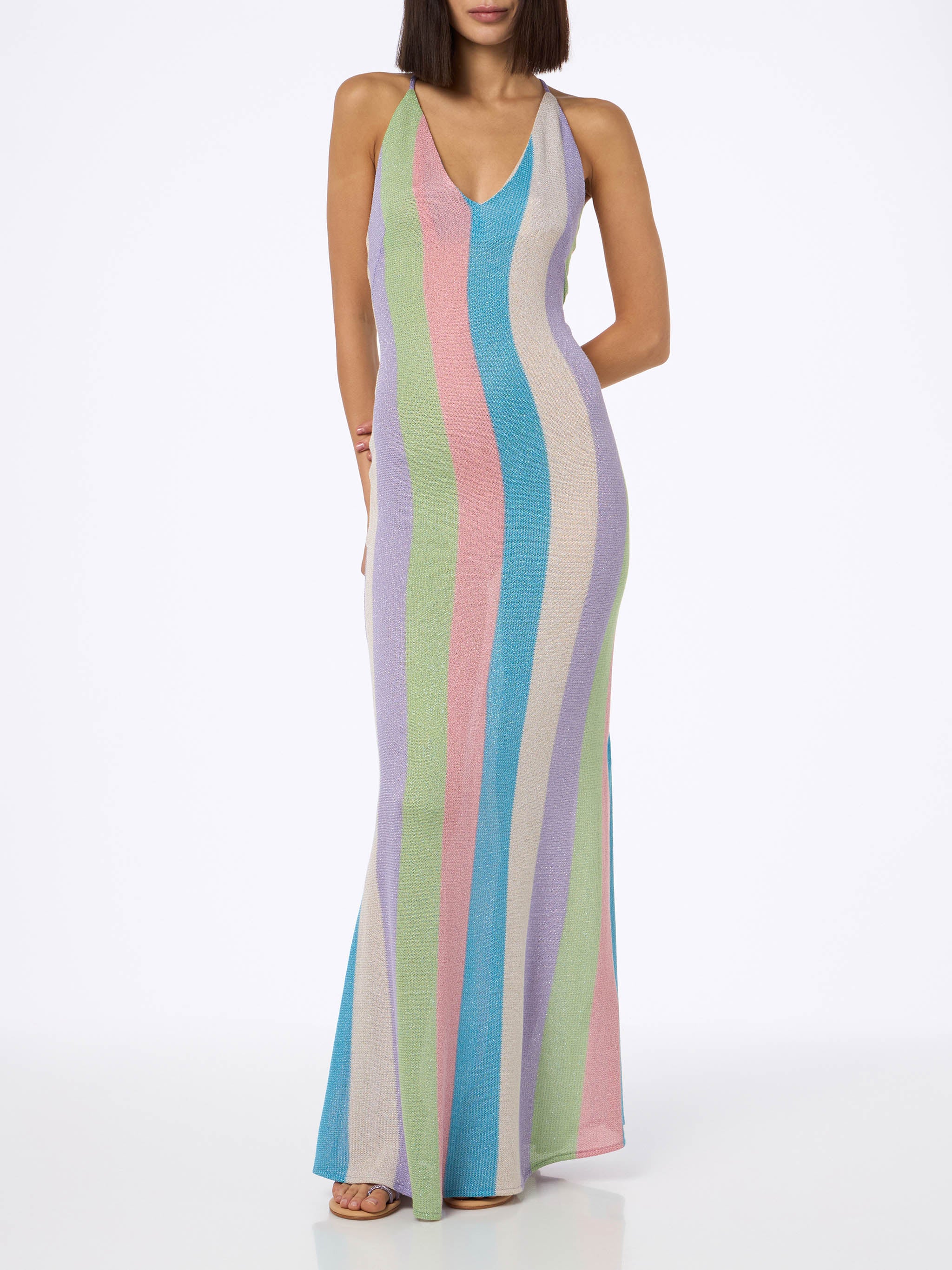 Eydis striped raschel long dress