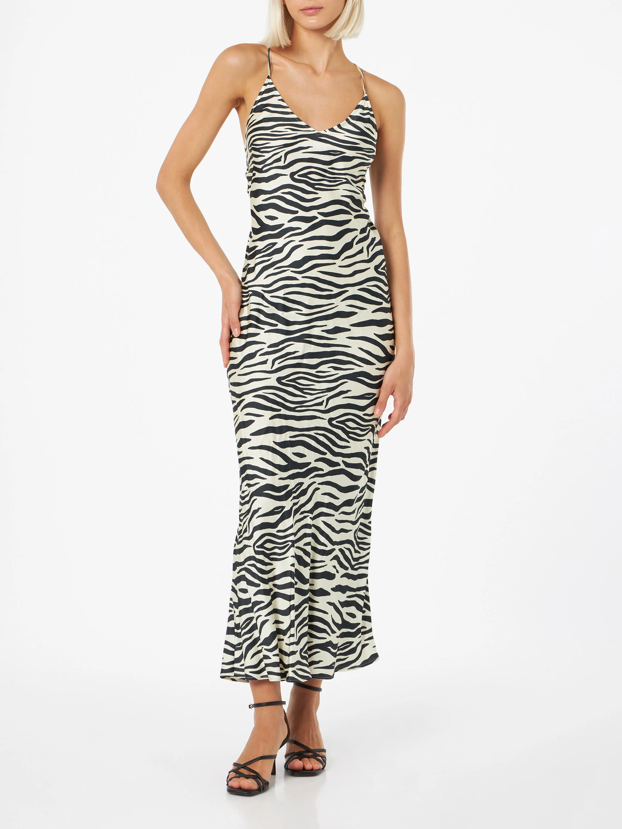 Eydis zebra satin slip dress