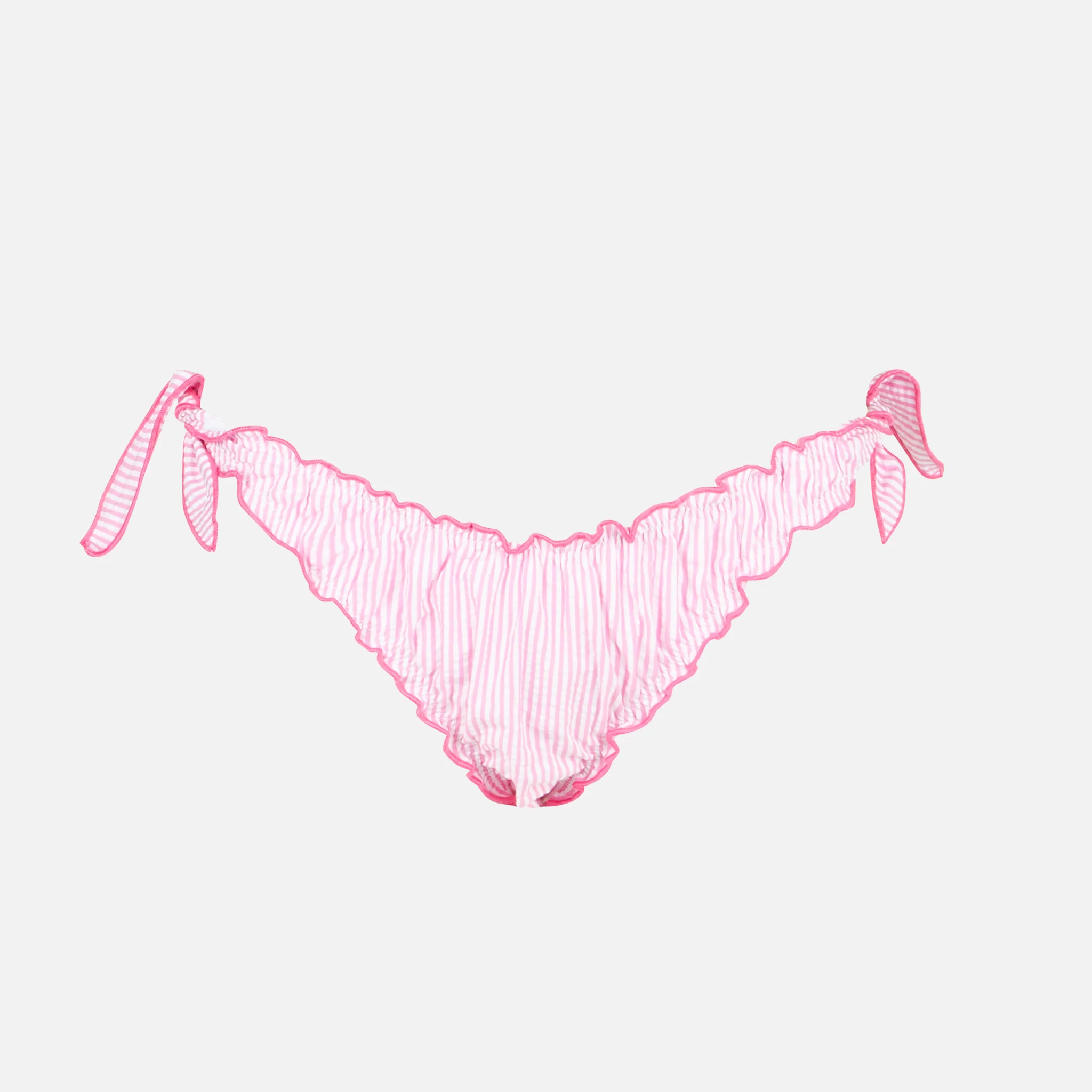 Moon pink seersucker striped swim briefs