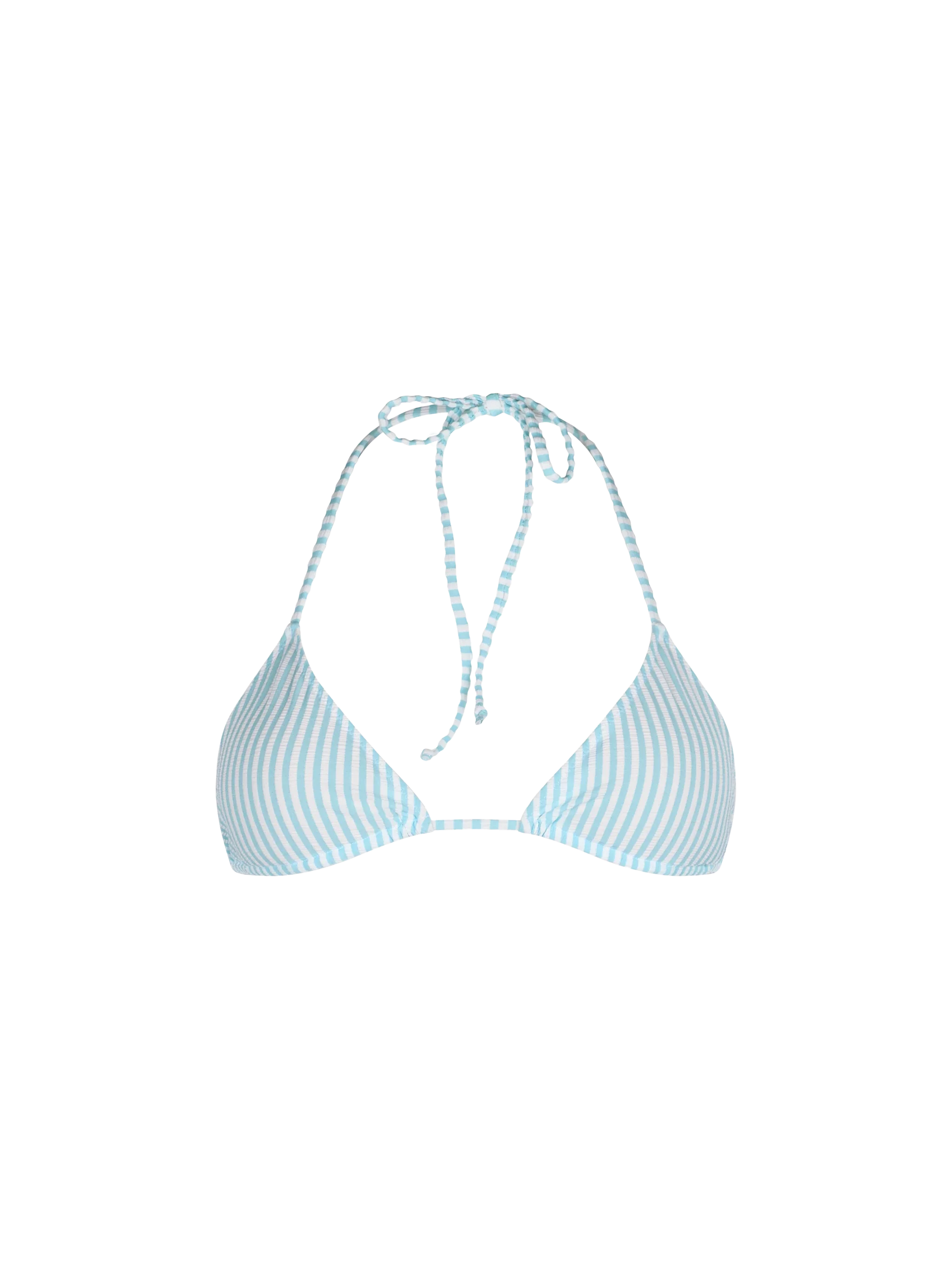 Leah seersucker striped triangle bikini top