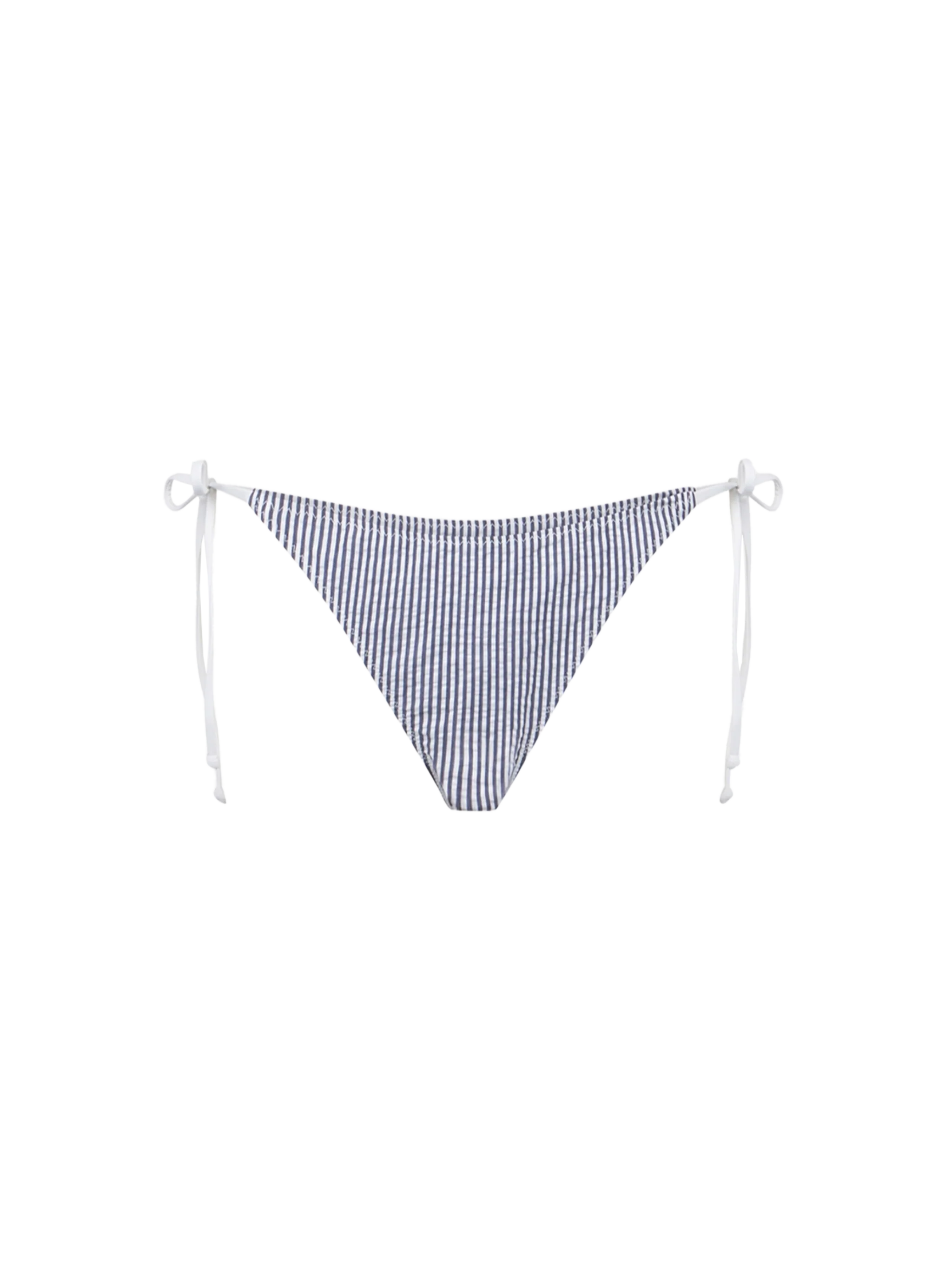 Virgo blue striped seersucker bikini briefs