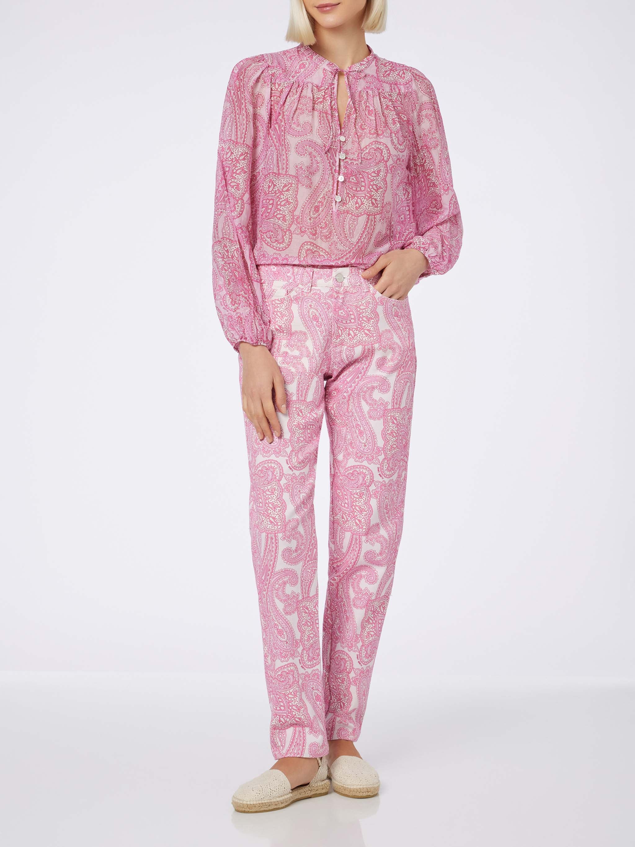 Harper silk voile blouse with paisley print - Image 5