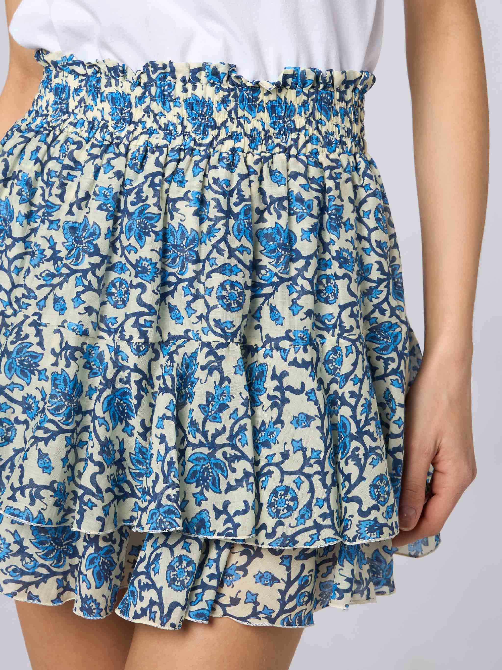 Woman silk voile ruffled mini skirt Eivissa - Image 3