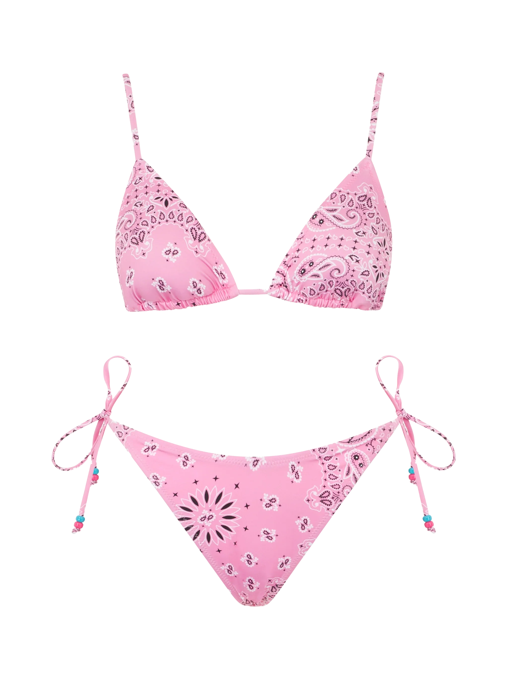 Janet Norah pink bandana triangle bikini