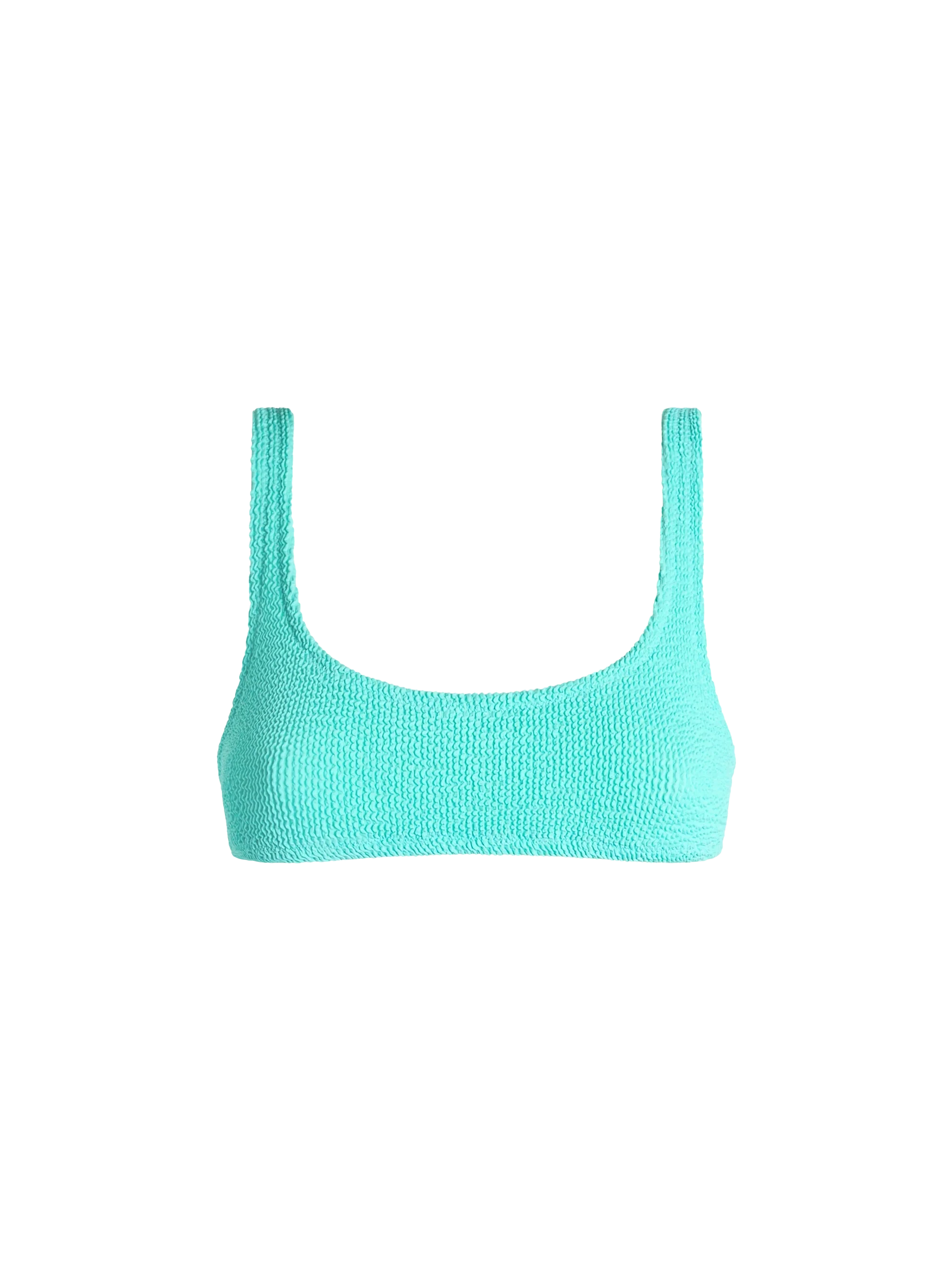 Water green Naima crinkle bralette bikini top