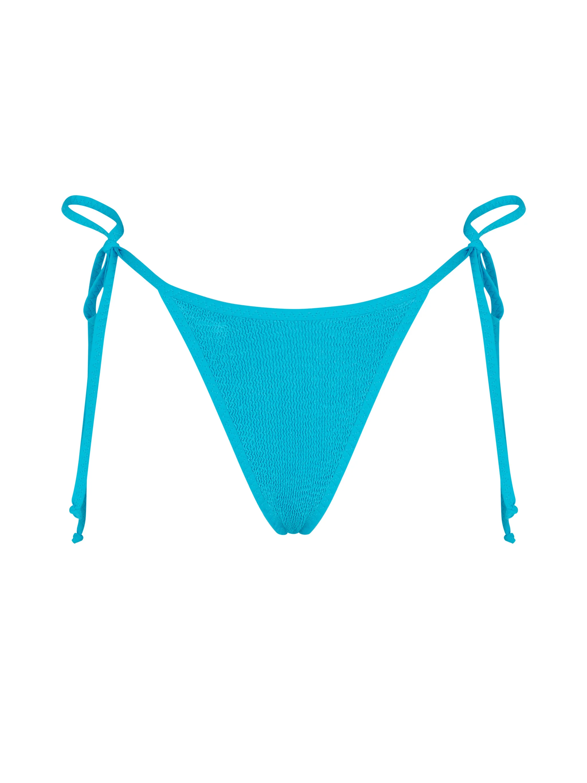 Turquoise Norah String crinkle cheeky swim briefs