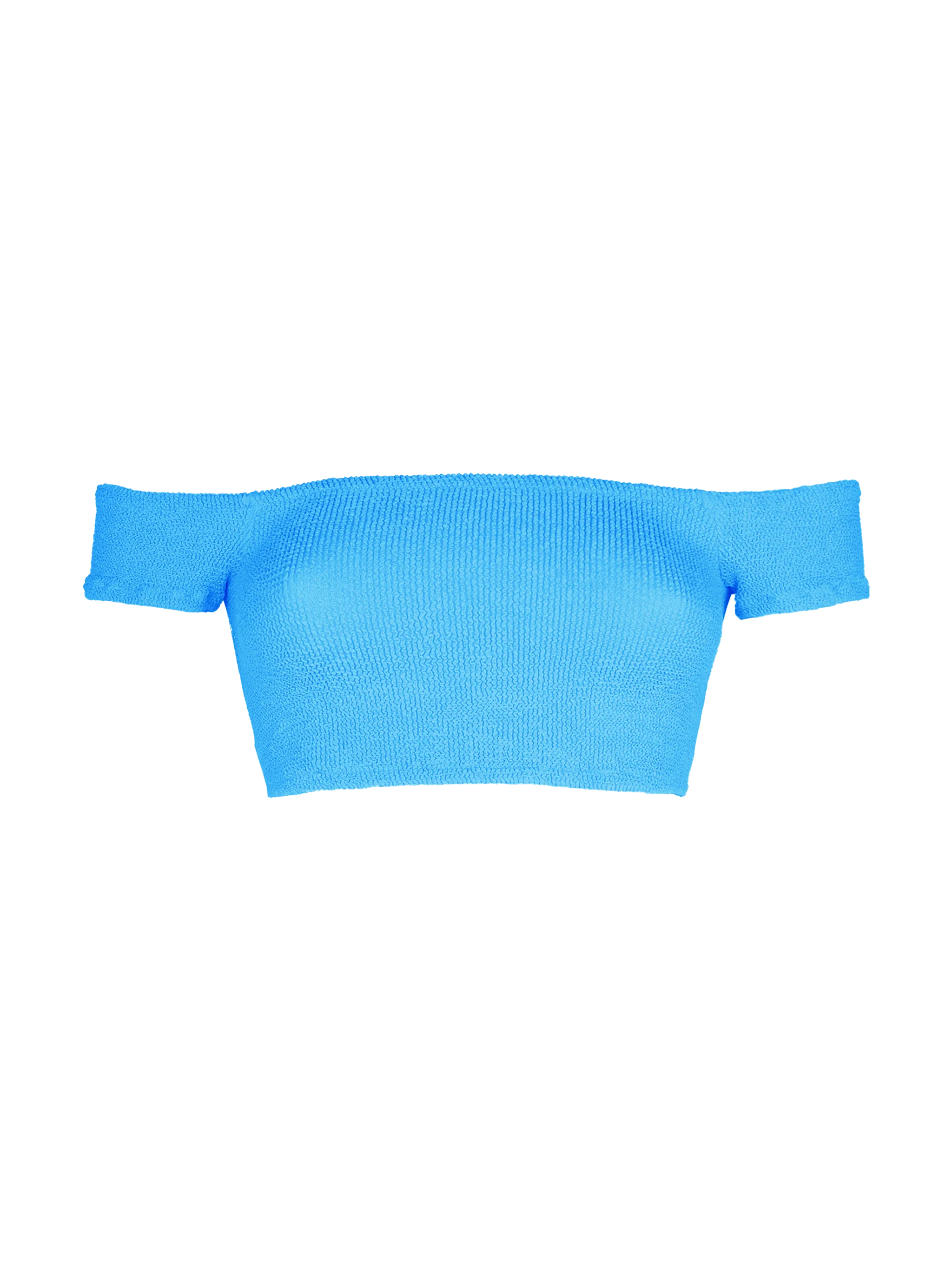 Light blue Zena crinkle bikini top