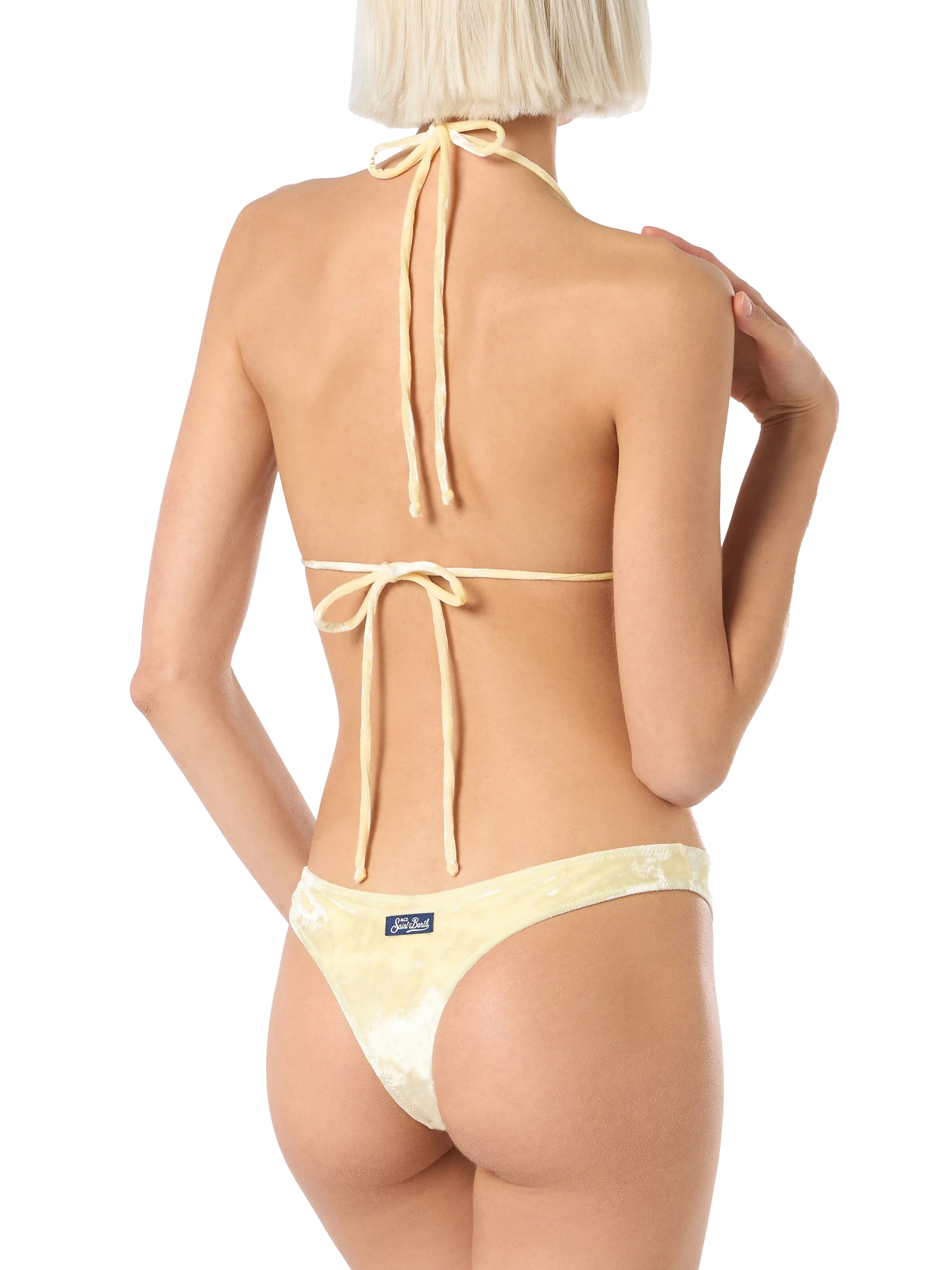 Woman yellow chenille triangle bikini Leah Naomi - Image 4
